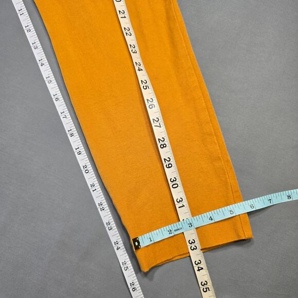 Old Navy Pixie Yellow Gold Pants Stretch Y2k Ankle Flat Front Women's Size 8 Zip - Picture 7 of 8